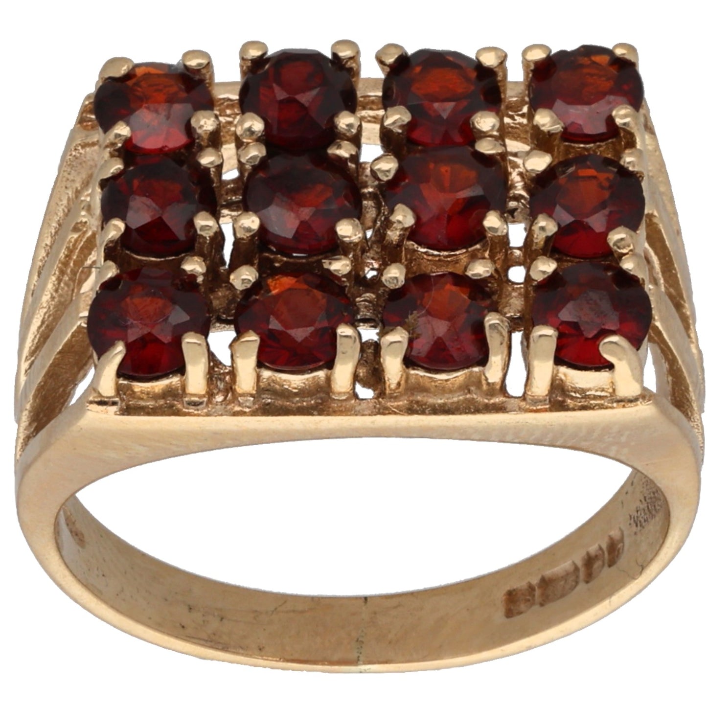 9ct Gold Garnet Dress/Cocktail Ring Size K