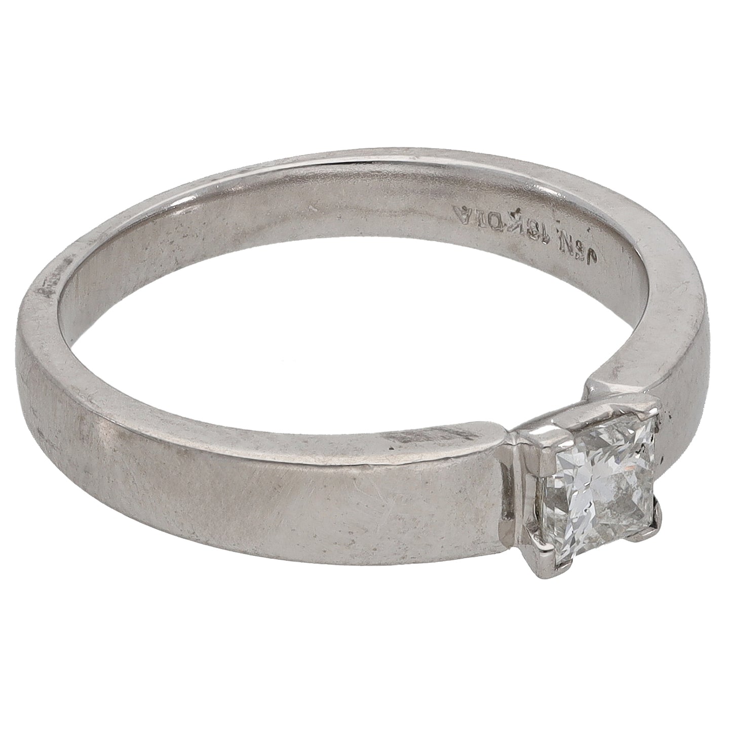 18ct White Gold 0.33ct Diamond Solitaire Ring Size K