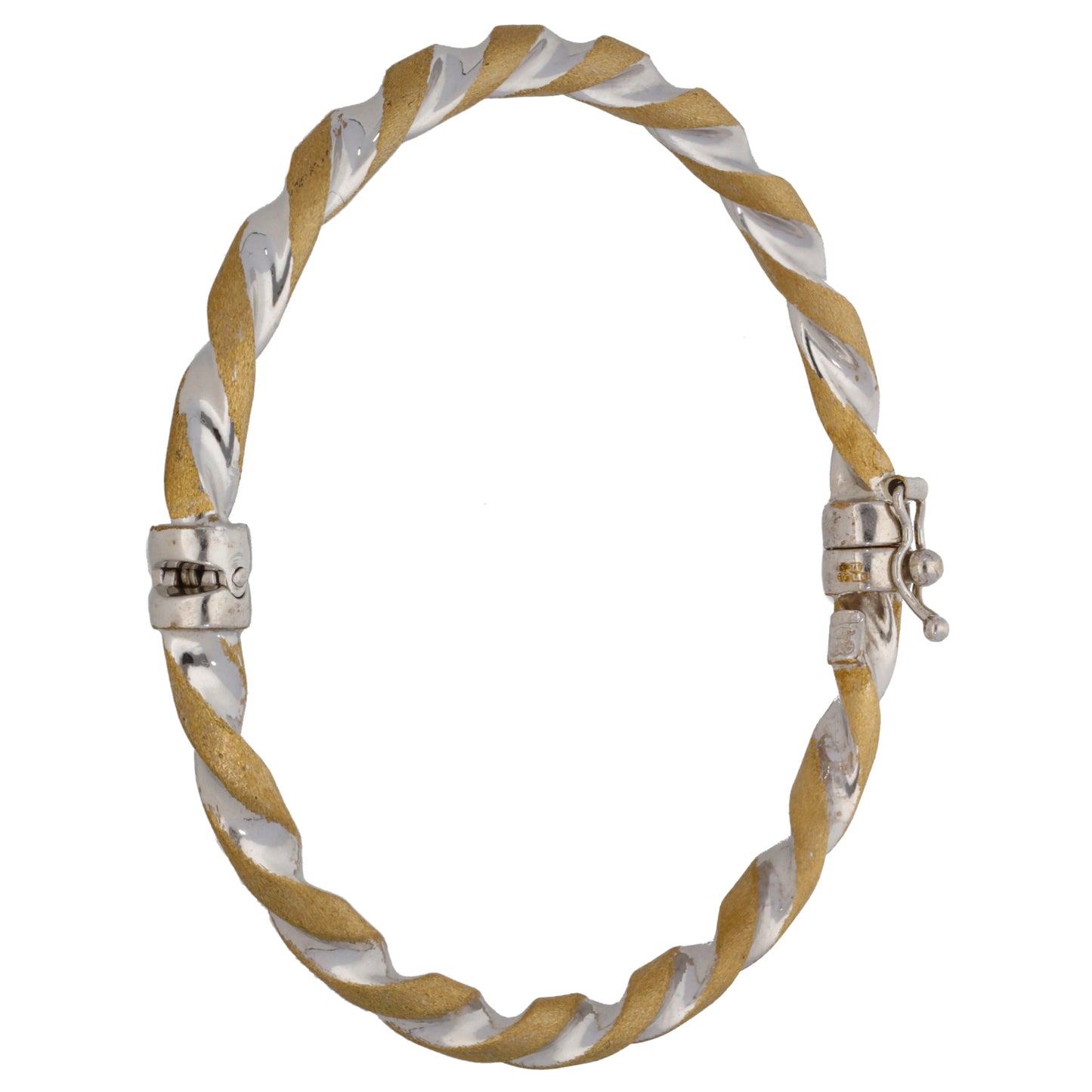 9ct Bicolour Gold Hinged/Clasp Bangle