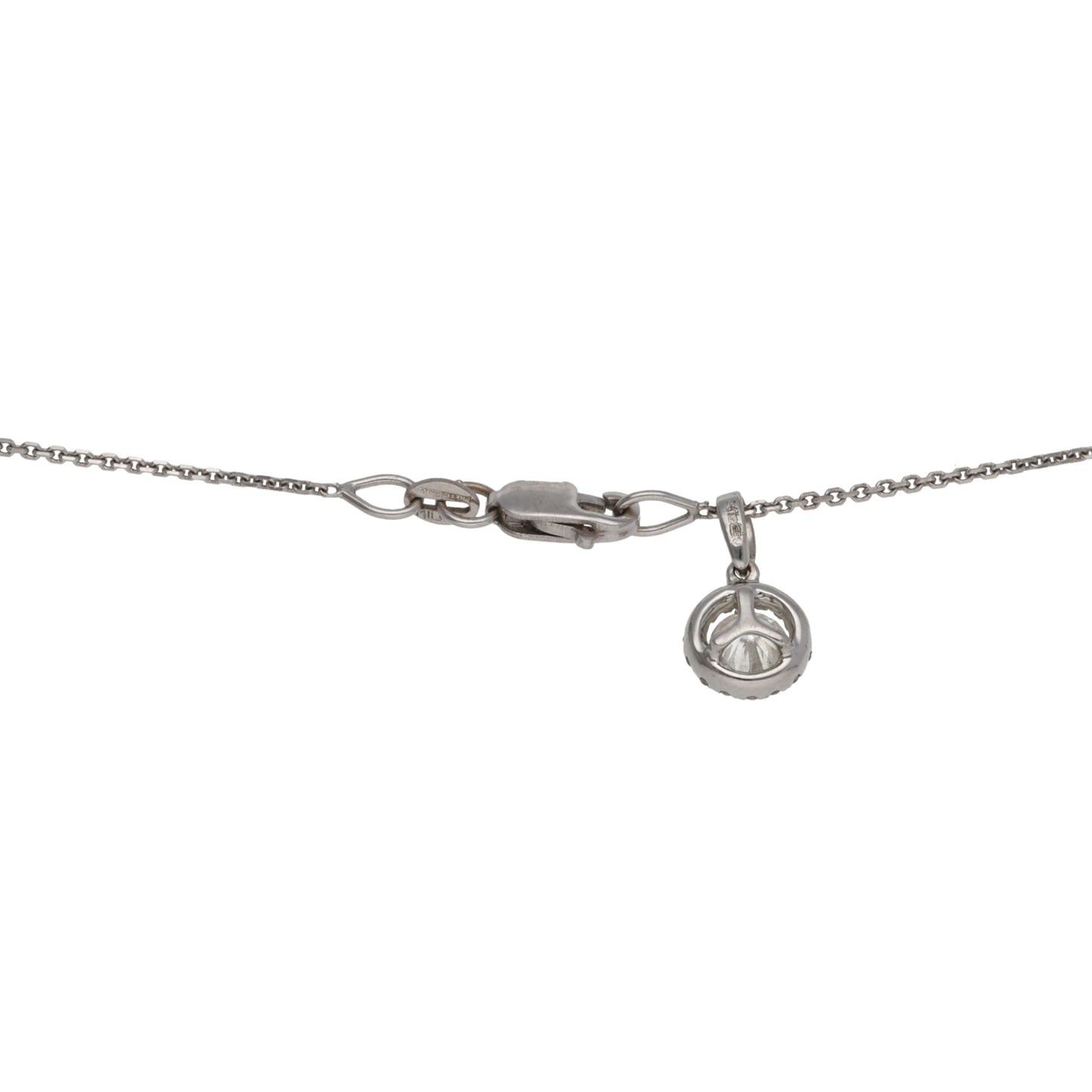 14ct White Gold 0.65ct Diamond Cluster Pendant With Chain