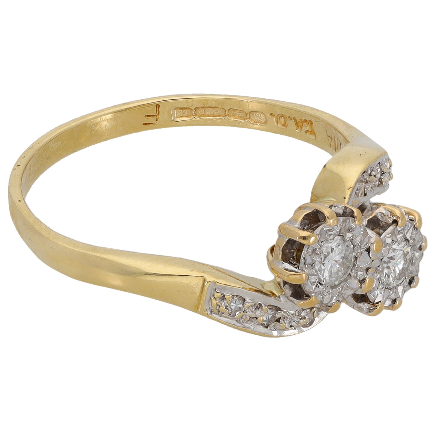 18ct Gold 0.23ct Diamond Dress/Cocktail Ring Size P