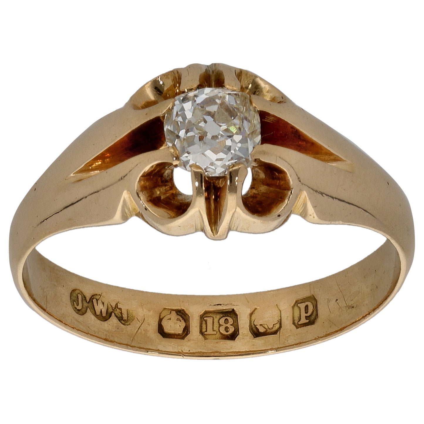 18ct Gold 0.48ct Diamond Solitaire Ring Size R