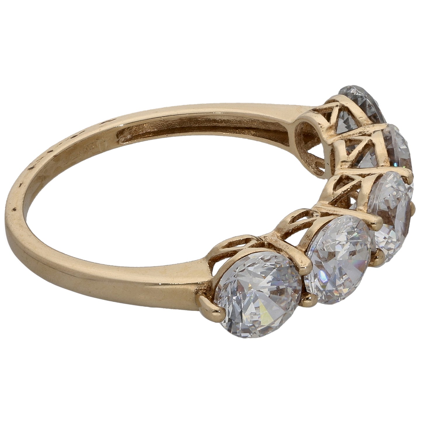 9ct Gold Cubic Zirconia Half Eternity Ring Size O