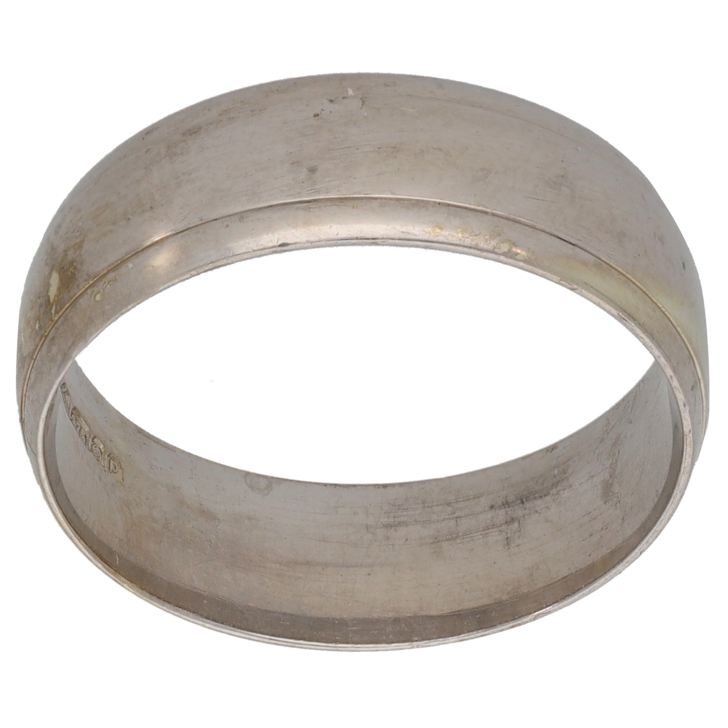 9ct White Gold Patterned Wedding Ring Size P