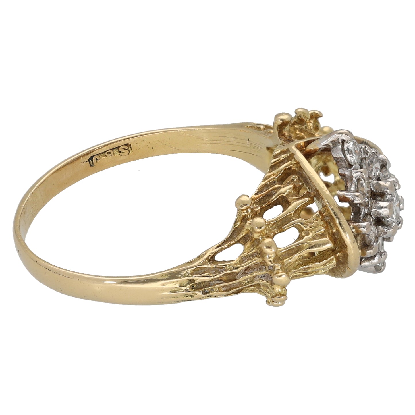 18ct Gold 0.27ct Diamond Cluster Ring Size M