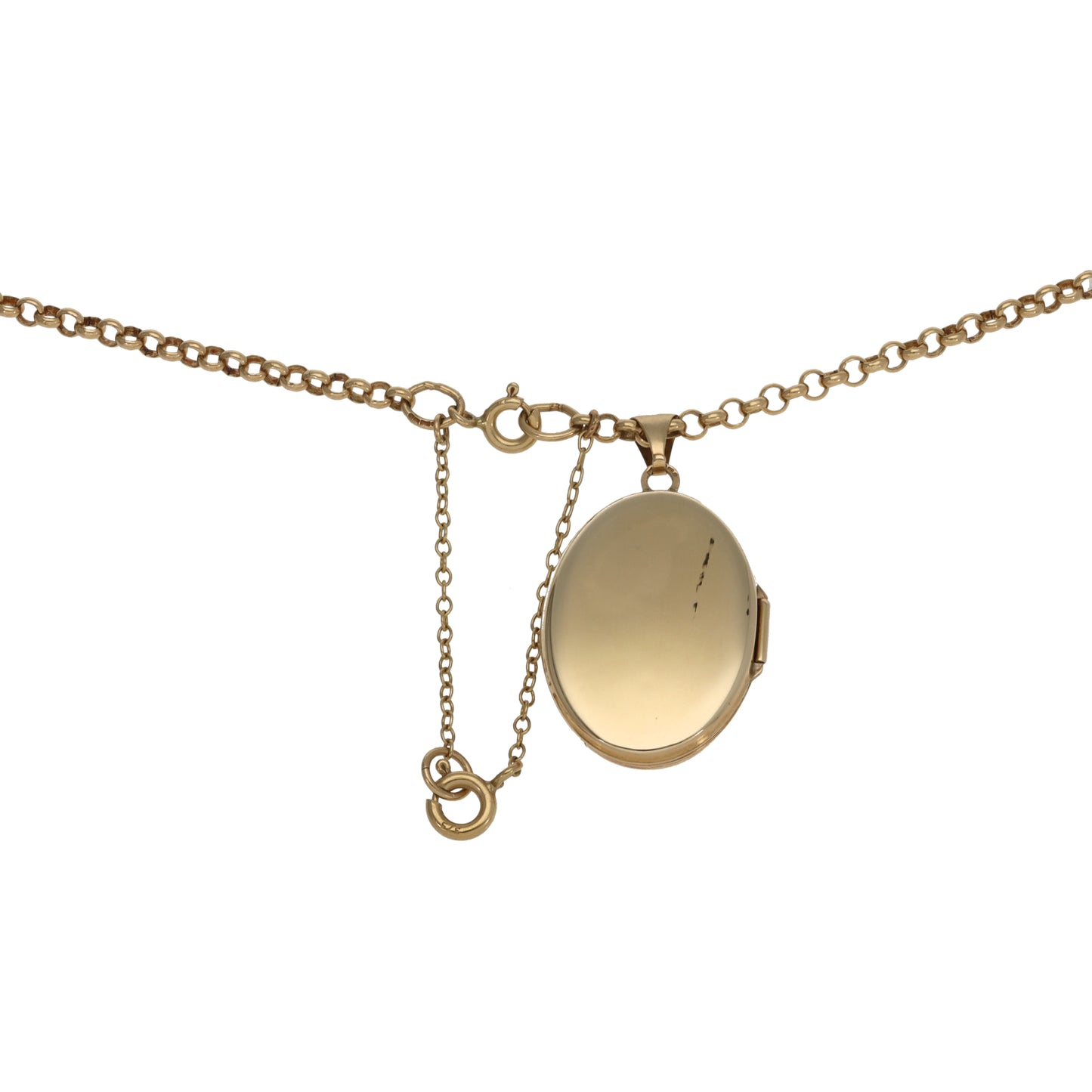 9ct Gold Patterned Locket Pendant With Chain