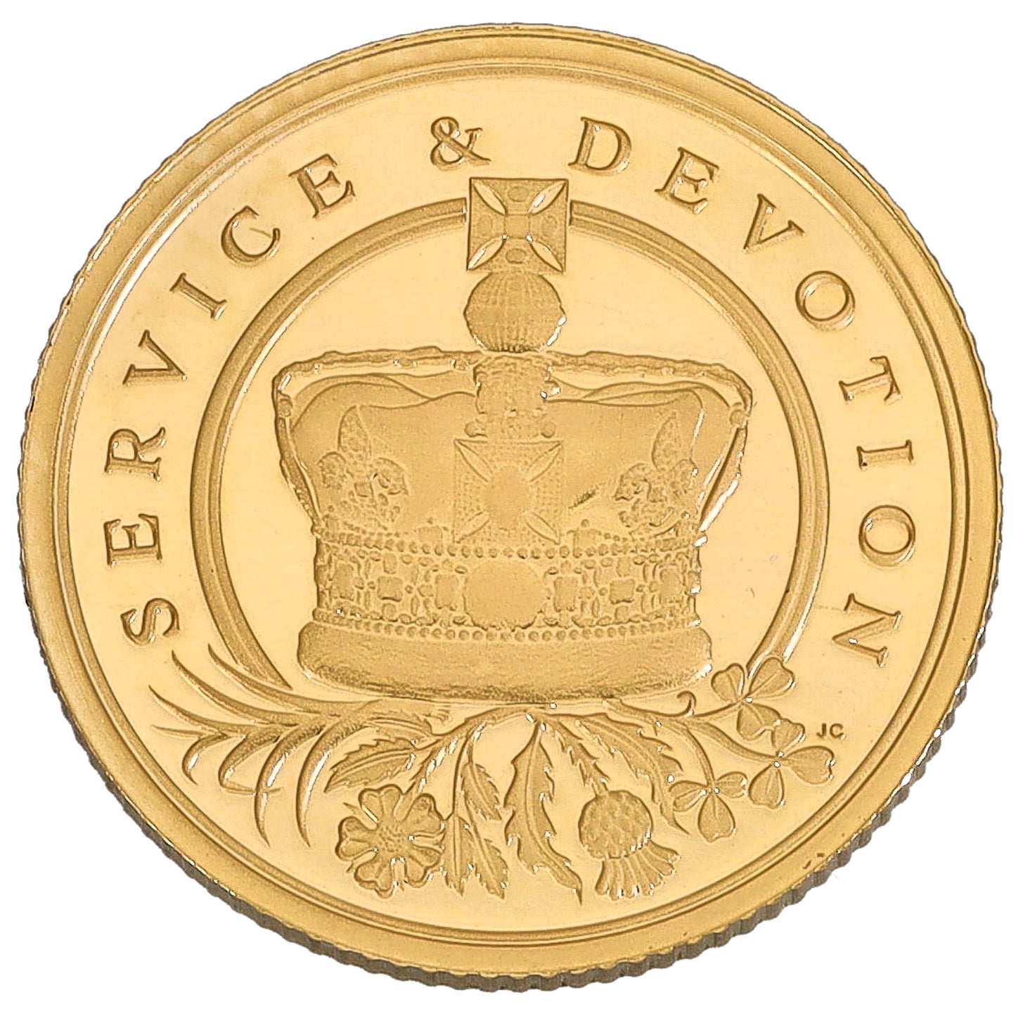 22ct Gold Queen Elizabeth II Service & Devotion Quarter Sovereign Coin