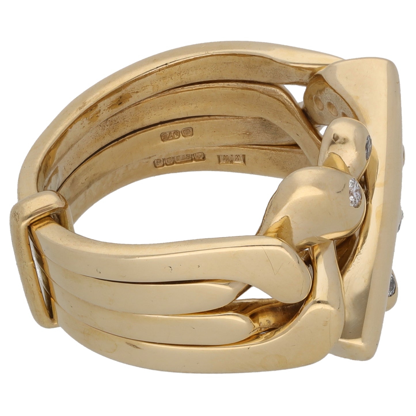 9ct Gold Cubic Zirconia Puzzle Ring Size L