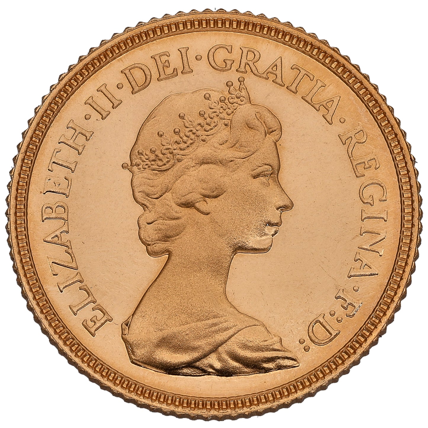 22ct Gold Queen Elizabeth II Half Sovereign Coin 1982