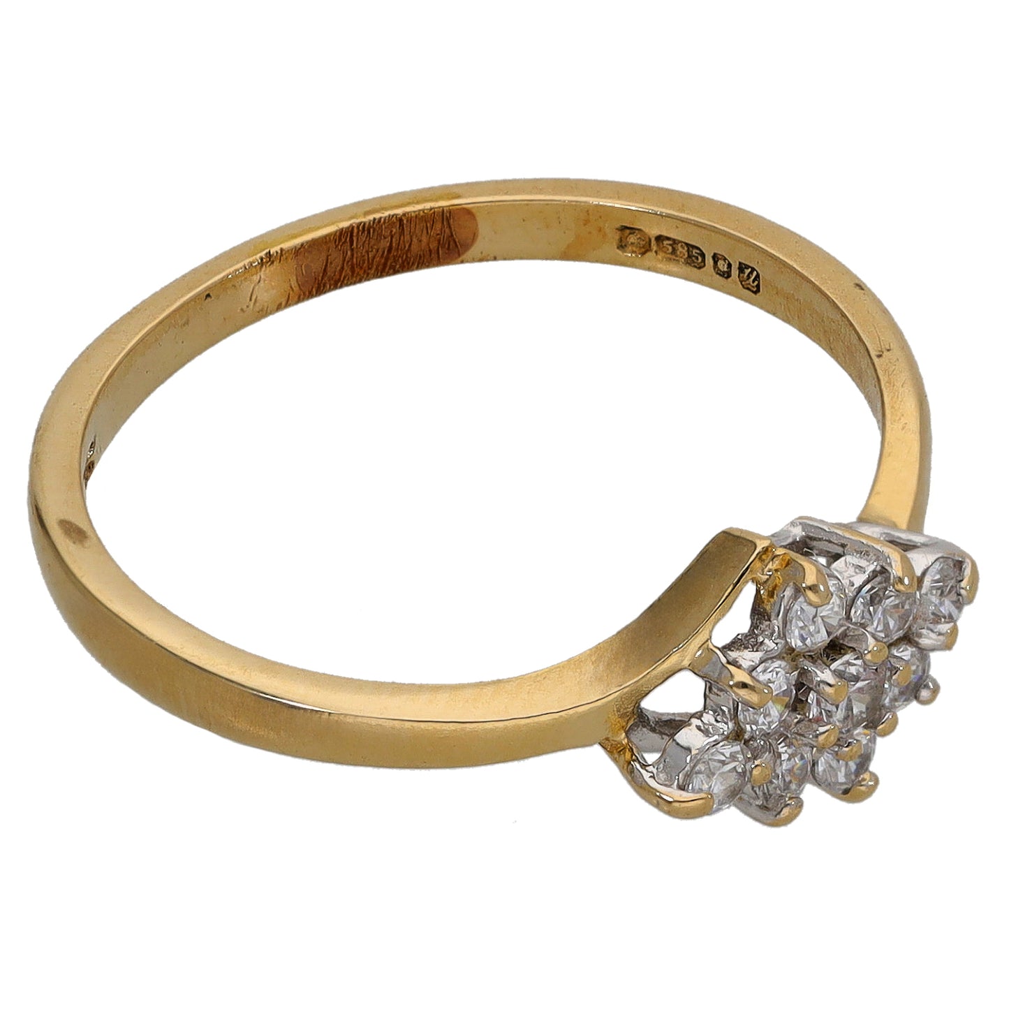 9ct Gold Cubic Zirconia Dress/Cocktail Ring Size O