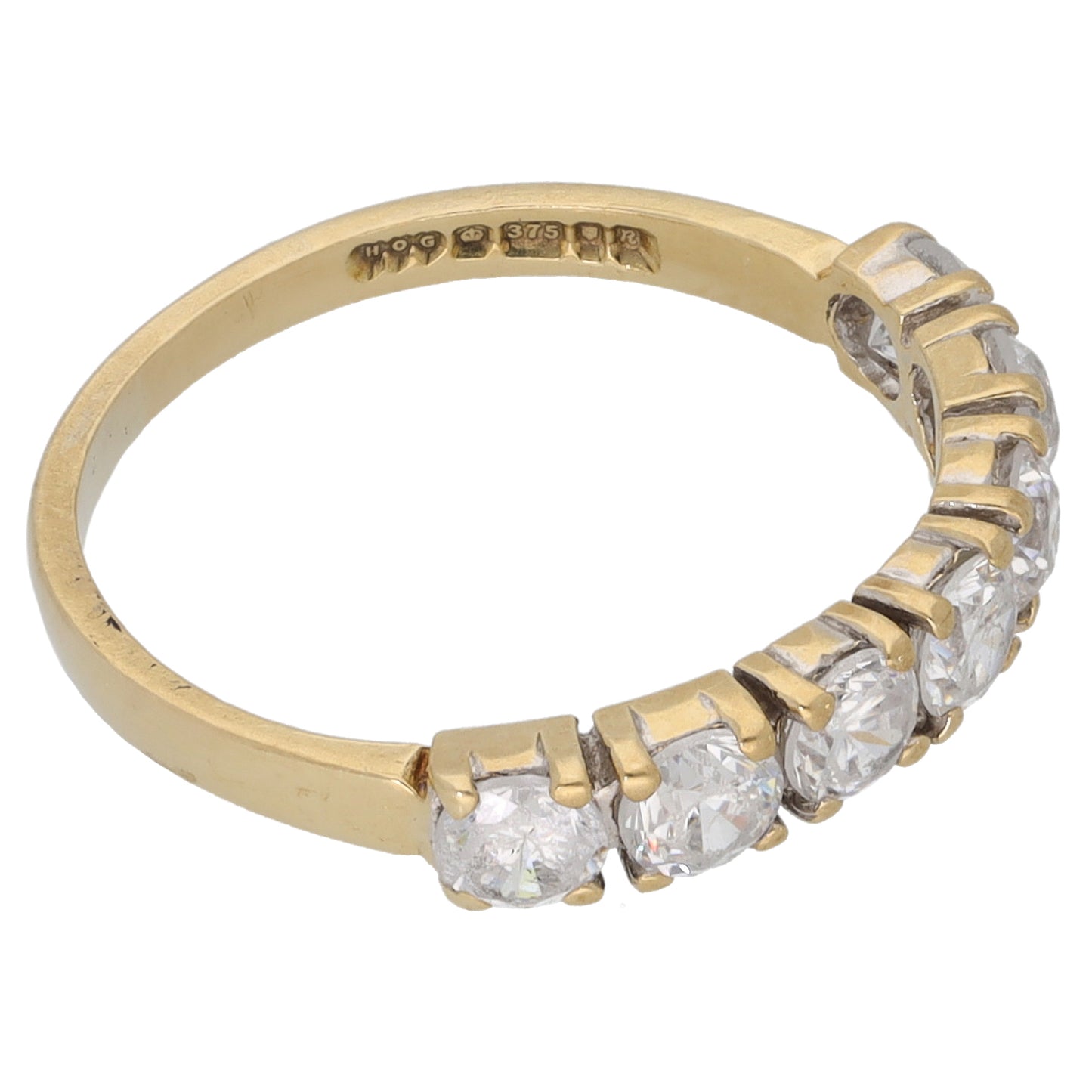 9ct Gold Cubic Zirconia Half Eternity Ring Size K