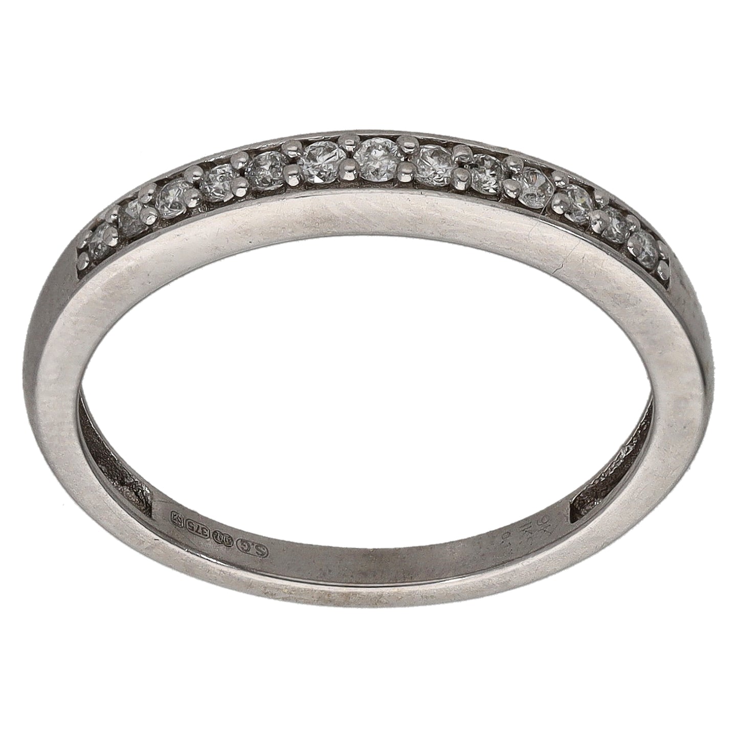 9ct White Gold 0.13ct Diamond Half Eternity Ring Size N