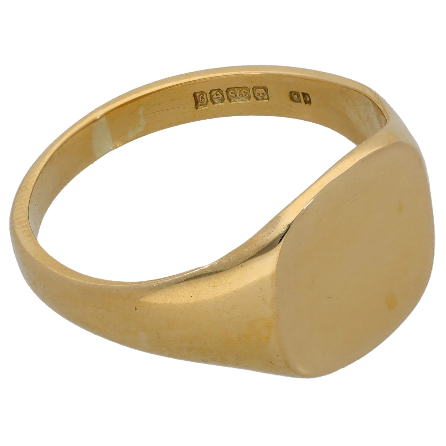 9ct Gold Plain Signet Ring Size V