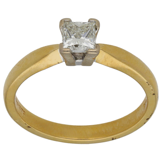 18ct Gold 0.50ct Diamond Solitaire Ring Size M