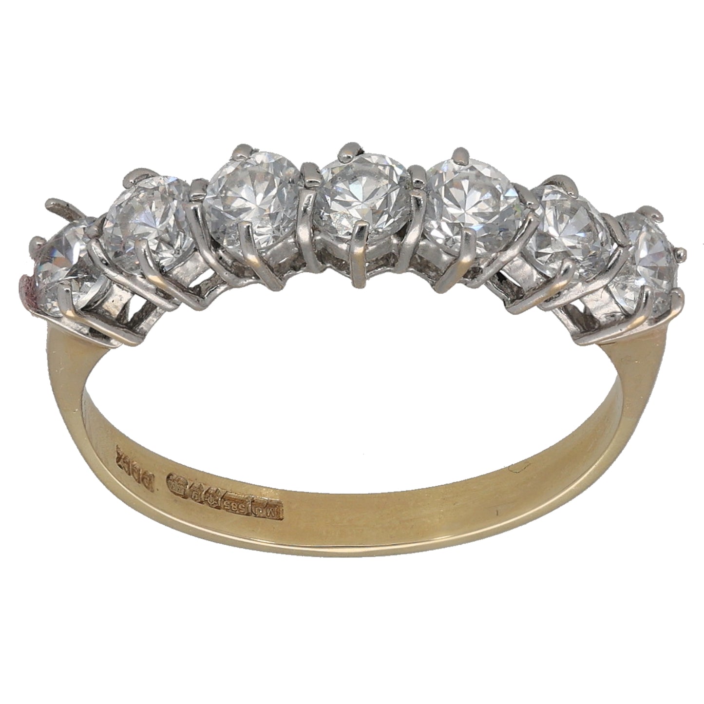 18ct Gold Cubic Zirconia Half Eternity Ring Size N