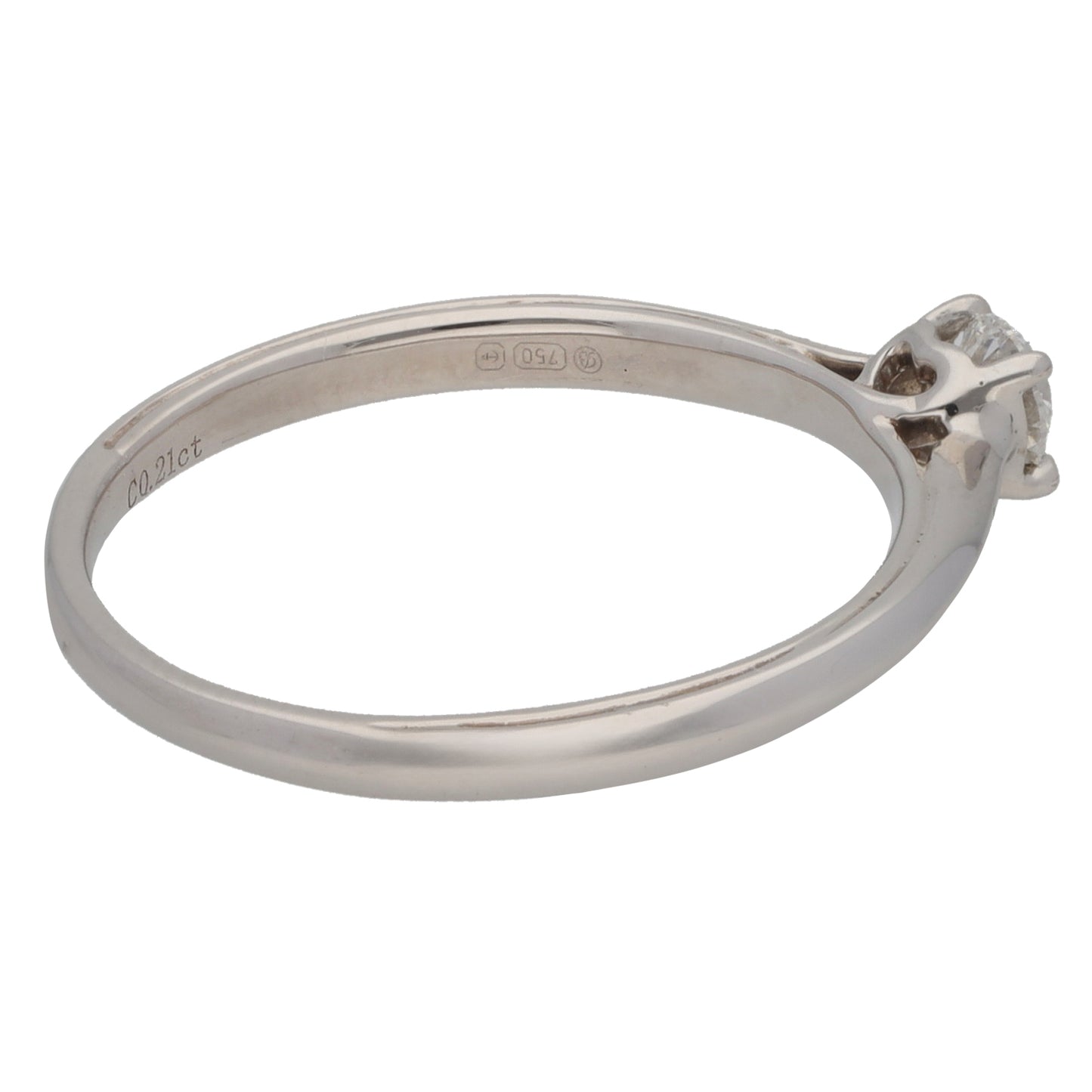 18ct White Gold 0.21ct Diamond Solitaire Ring Size N