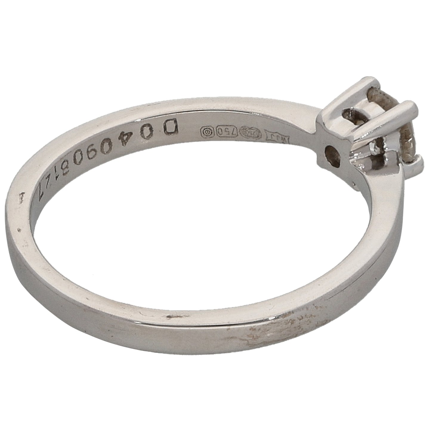 18ct White Gold 0.25ct Diamond Solitaire Ring Size L