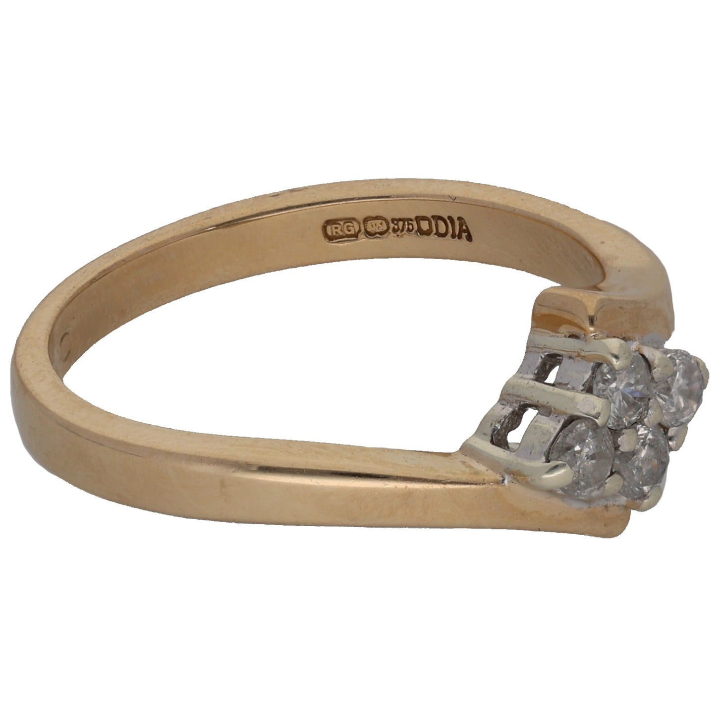 9ct Gold 0.25ct Diamond Dress/Cocktail Ring Size M