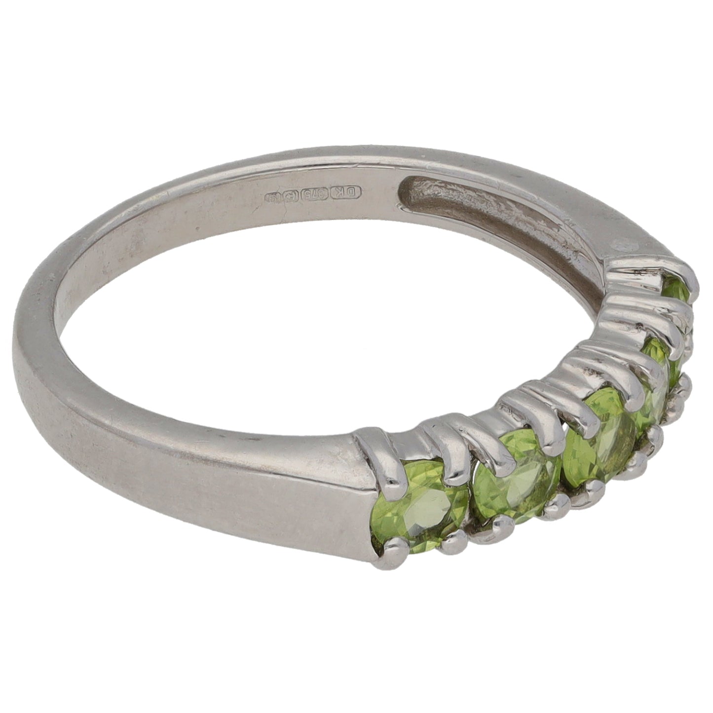 9ct White Gold Chrysoberyl Half Eternity Ring Size N