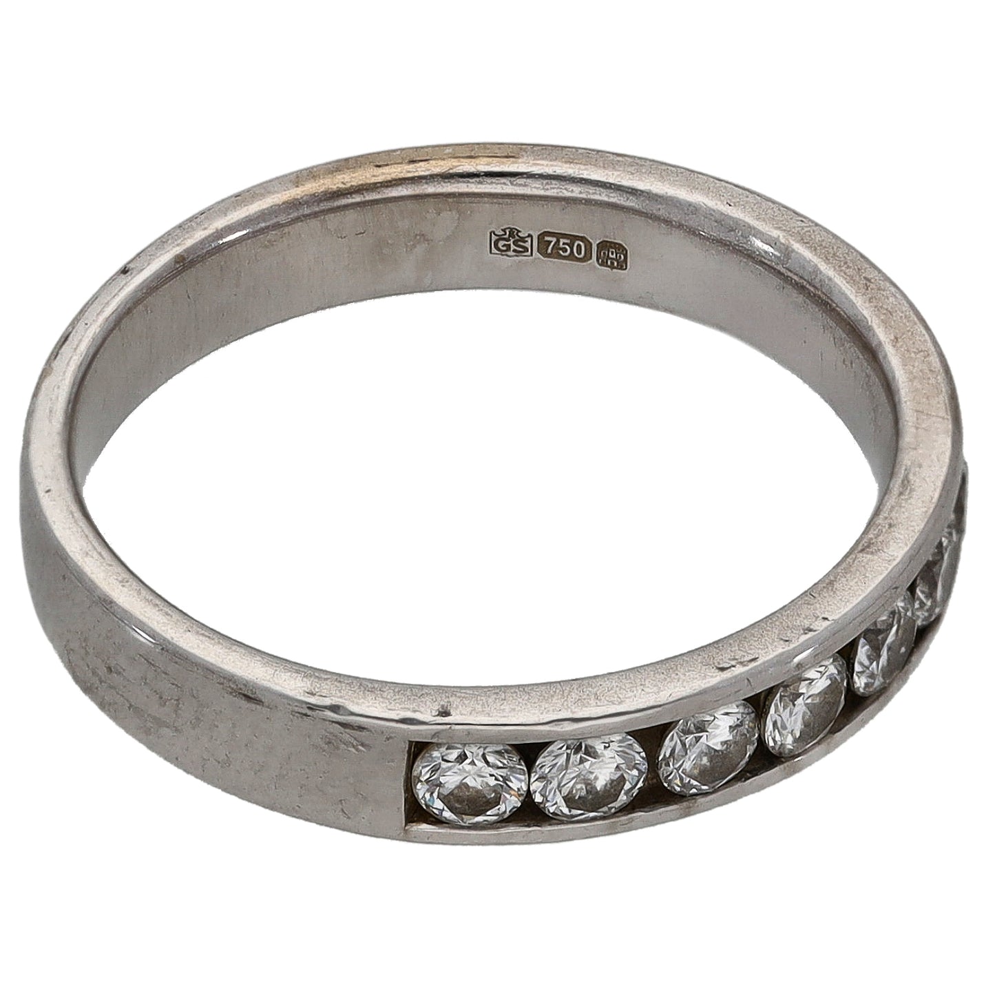 18ct White Gold 0.50ct Diamond Half Eternity Ring Size M