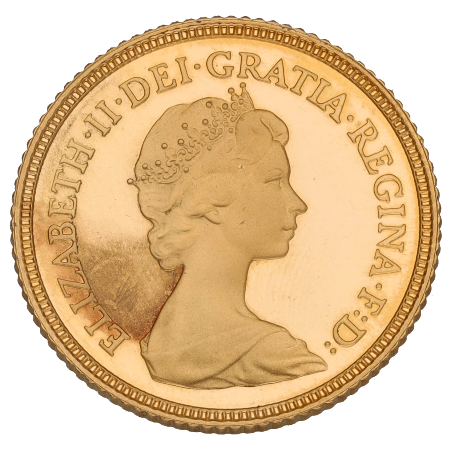 22ct Gold Queen Elizabeth II Half Sovereign Coin 1980