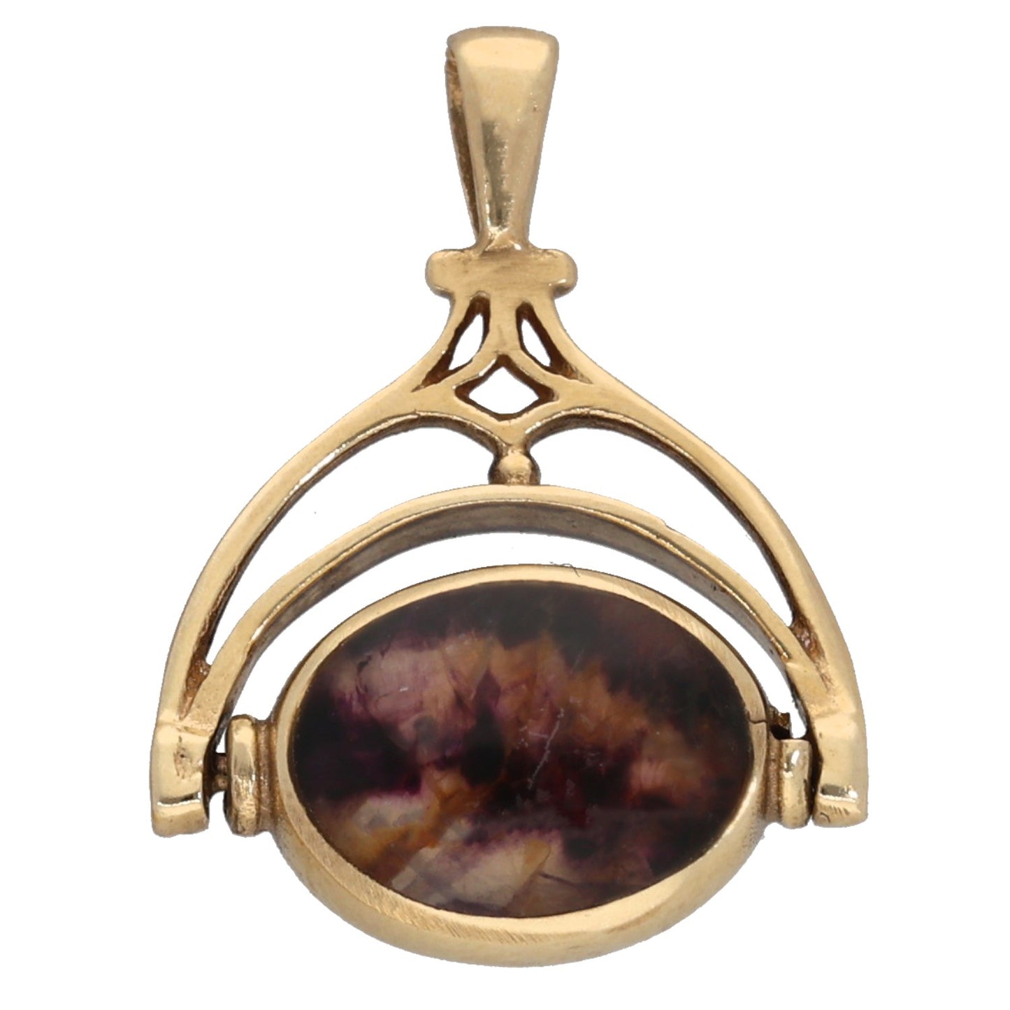 9ct Gold Blue John & Goldstone Fob Pendant