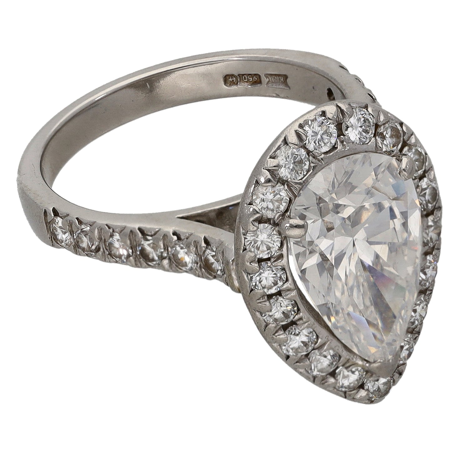 Platinum 4.37ct Diamond Cluster Ring Size M