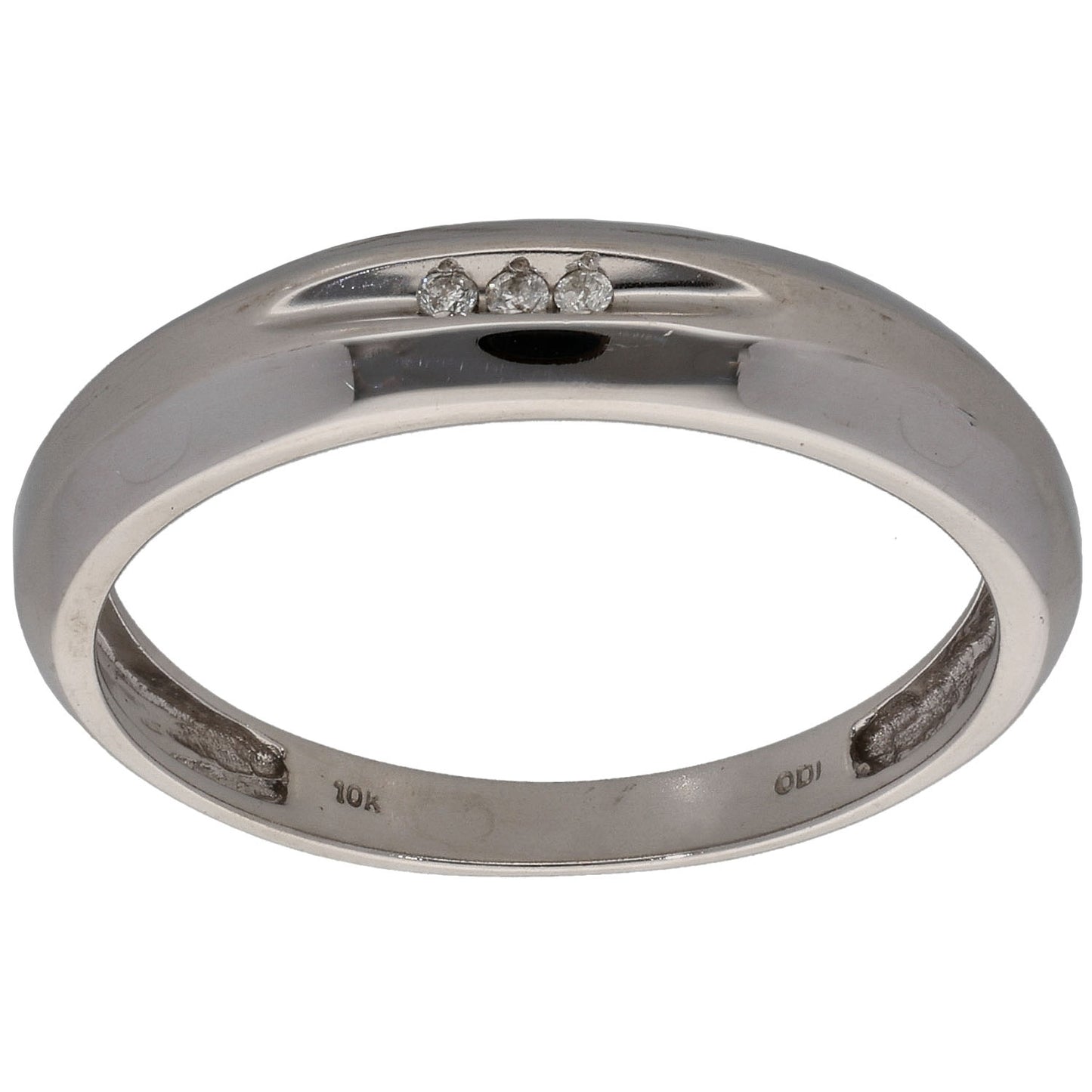 9ct White Gold 0.01ct Diamond Three Stone Ring Size V