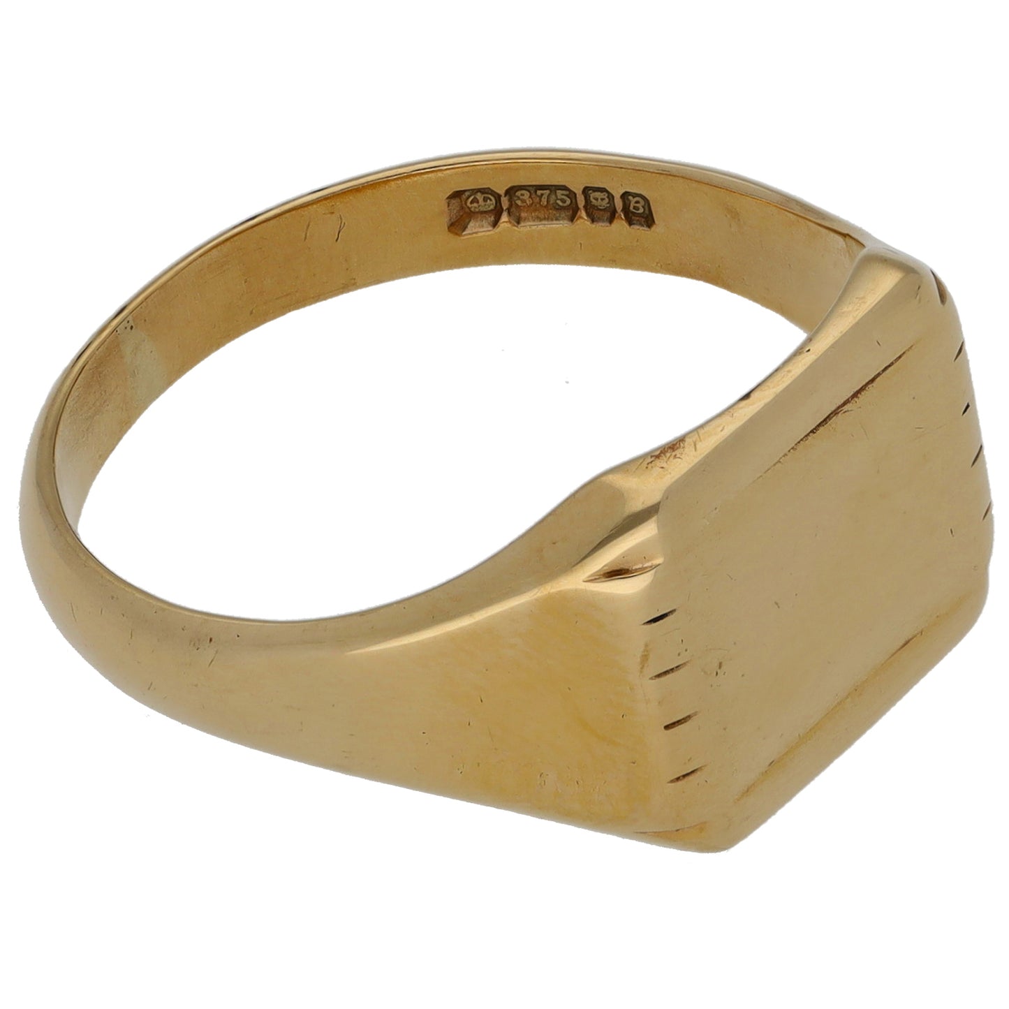 9ct Gold Plain Signet Ring Size T