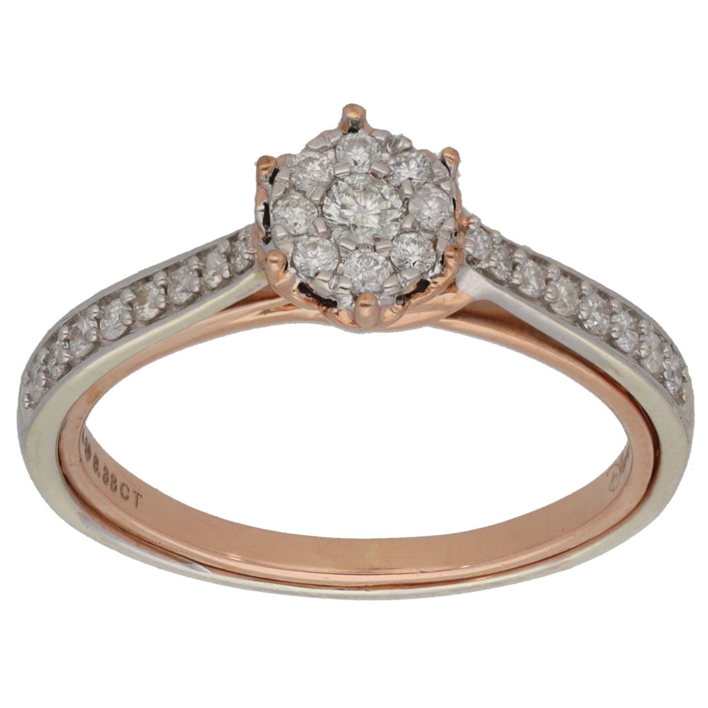 9ct Bicolour Gold 0.33ct Diamond Enchanted Disney Cluster Ring