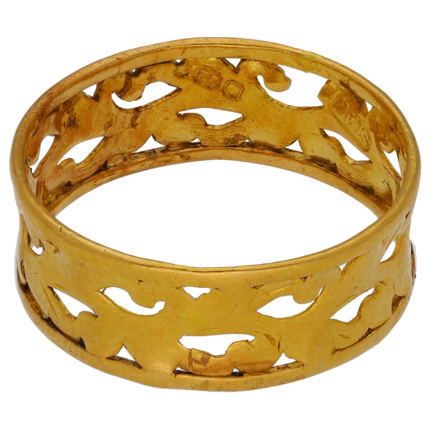 22ct Gold Patterned Wedding Ring Size O
