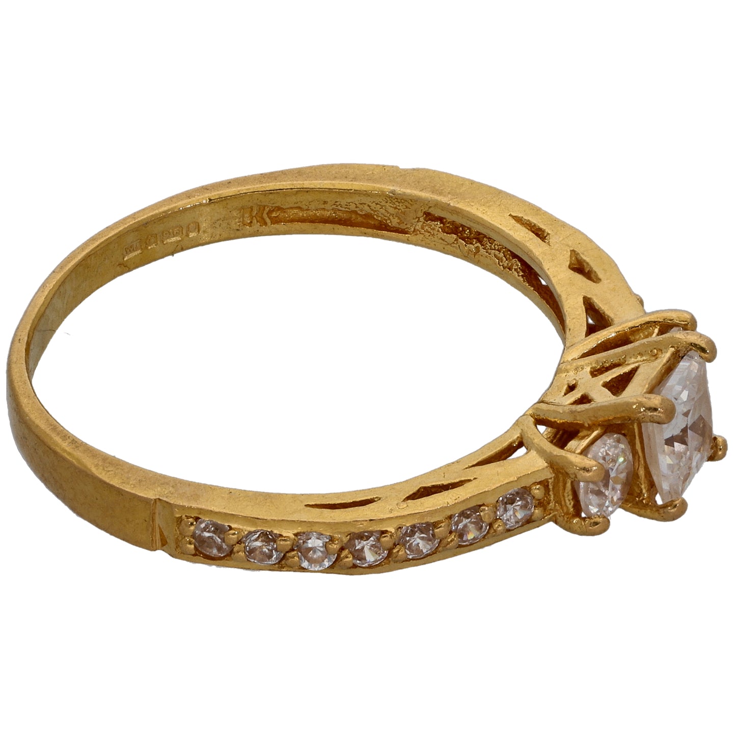 22ct Gold Cubic Zirconia Dress/Cocktail Ring Size P