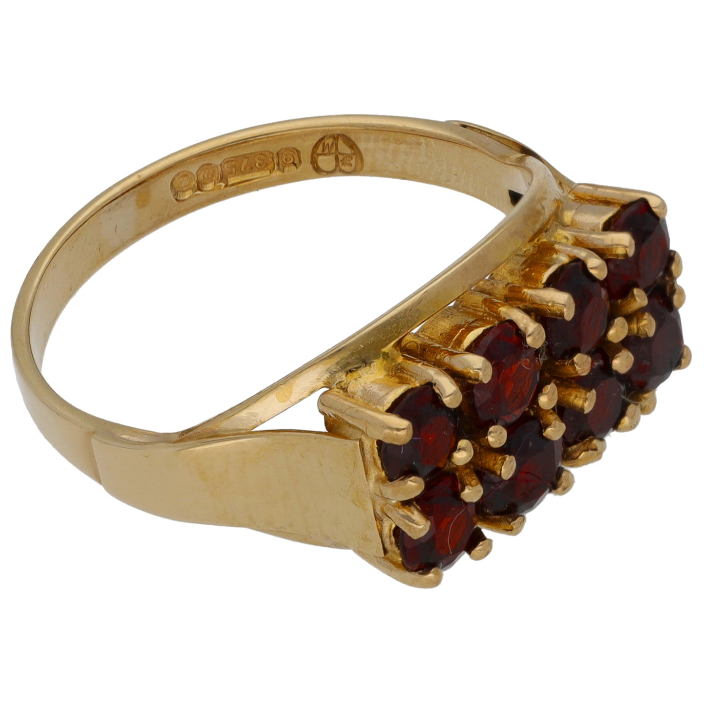 9ct Gold Garnet Dress/Cocktail Ring Size O