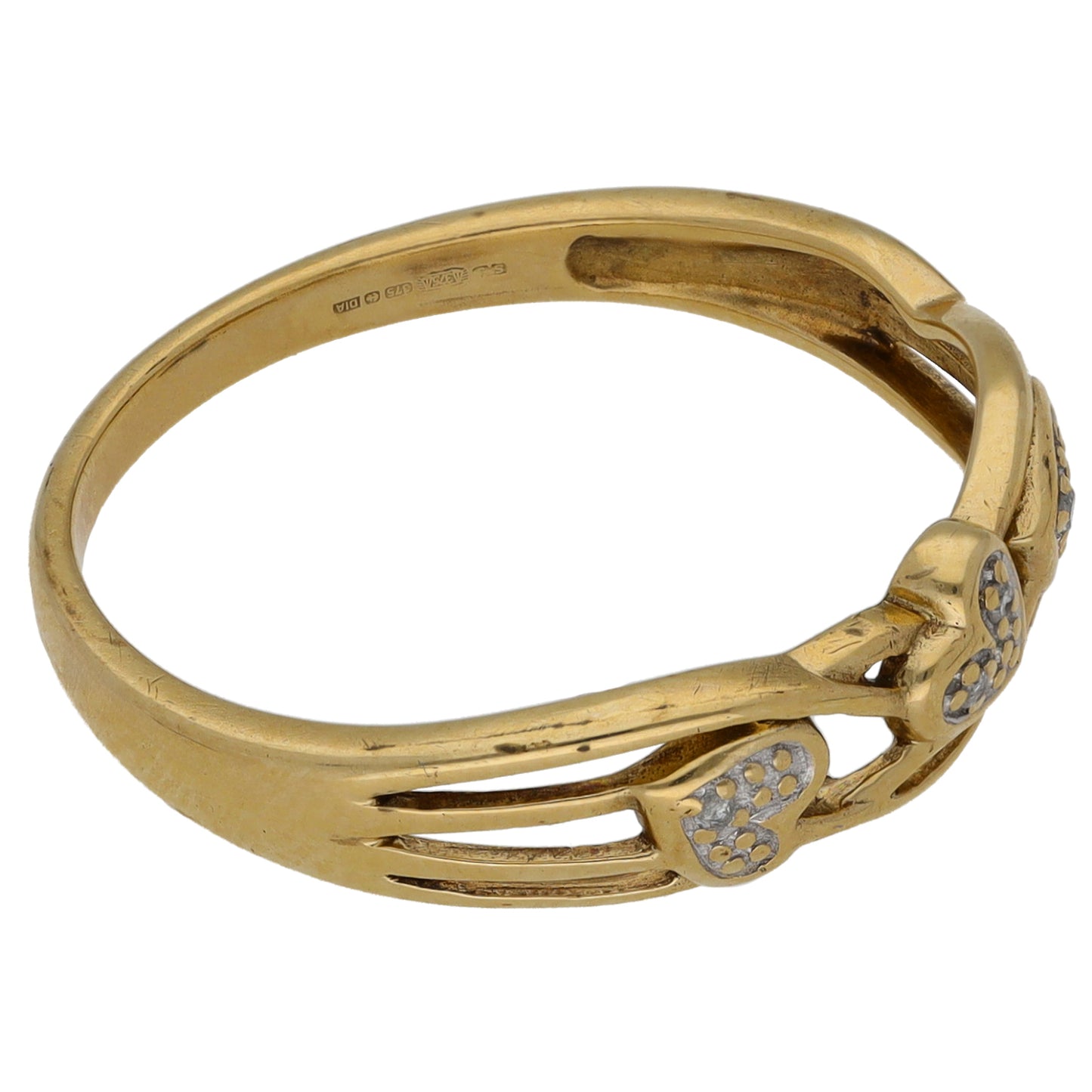 9ct Gold 0.02ct Diamond Dress/Cocktail Ring Size R