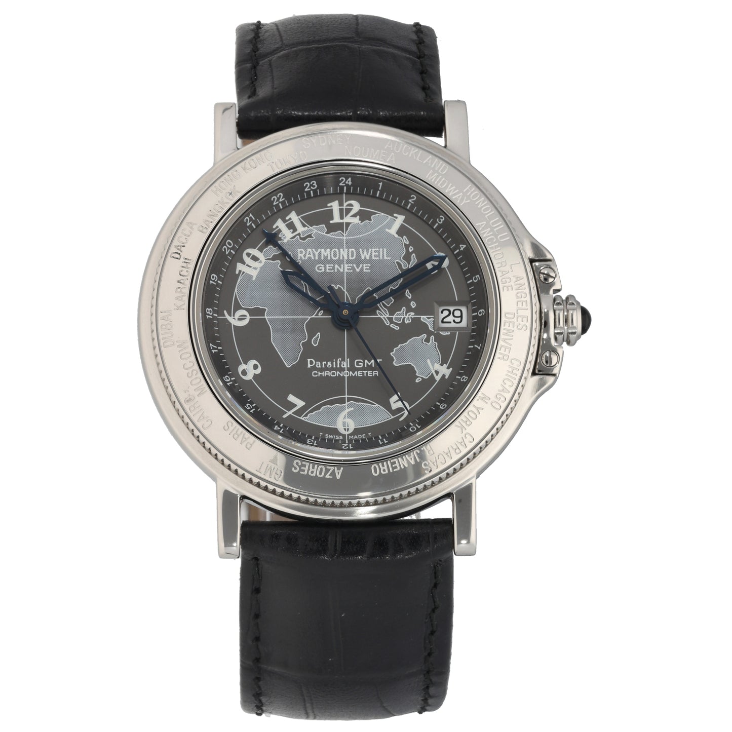 Raymond Weil Parsifal GMT 2992 38mm Stainless Steel Watch