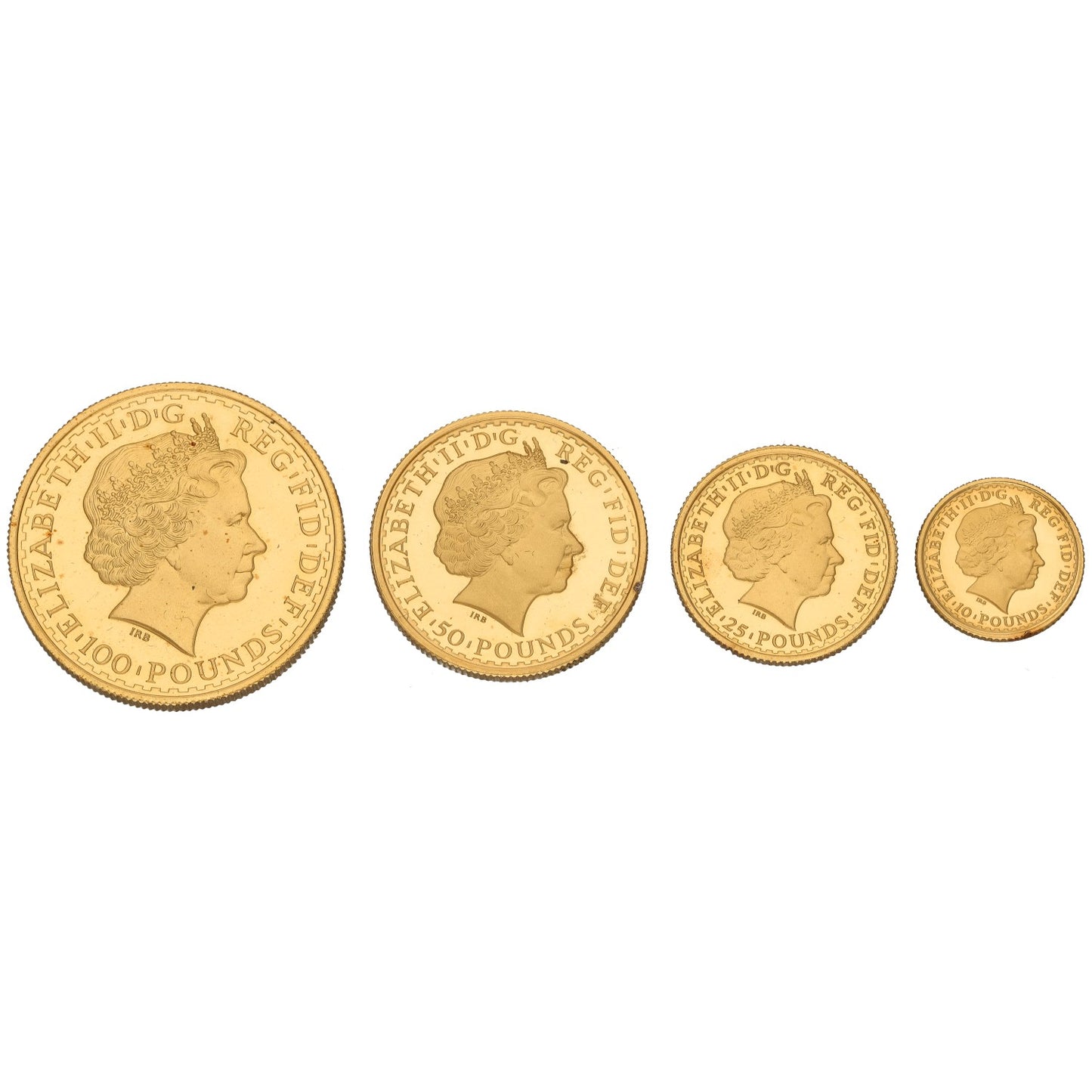22ct Gold Queen Elizabeth II Britannia Coin Set 2007