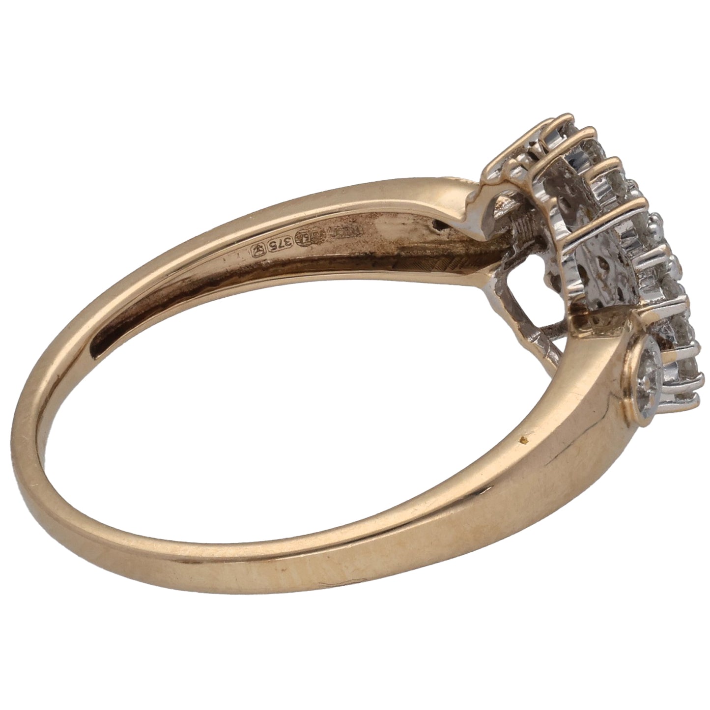 9ct Gold 0.39ct Diamond Cluster Ring Size P