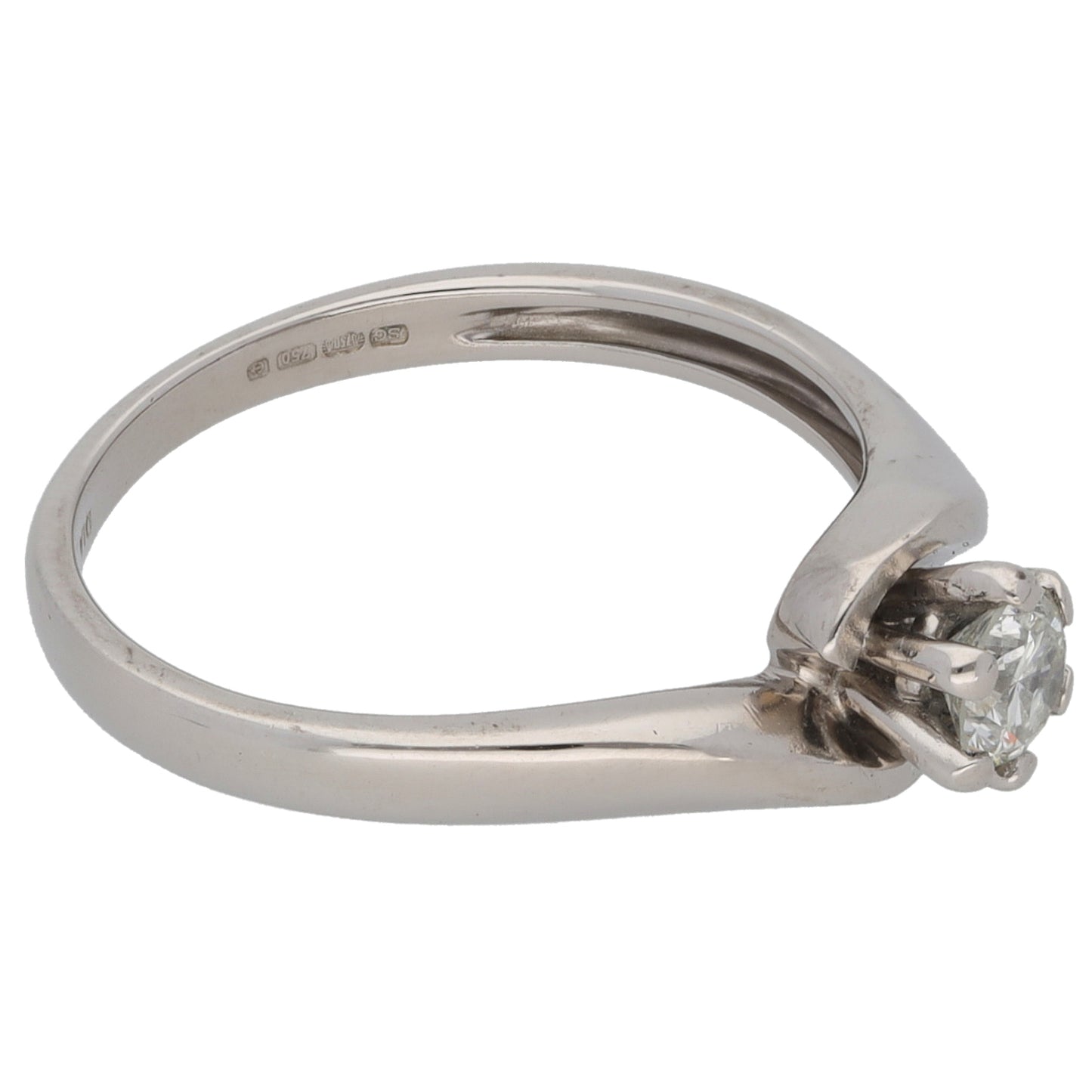 18ct Gold 0.25ct Diamond Solitaire Ring Size L