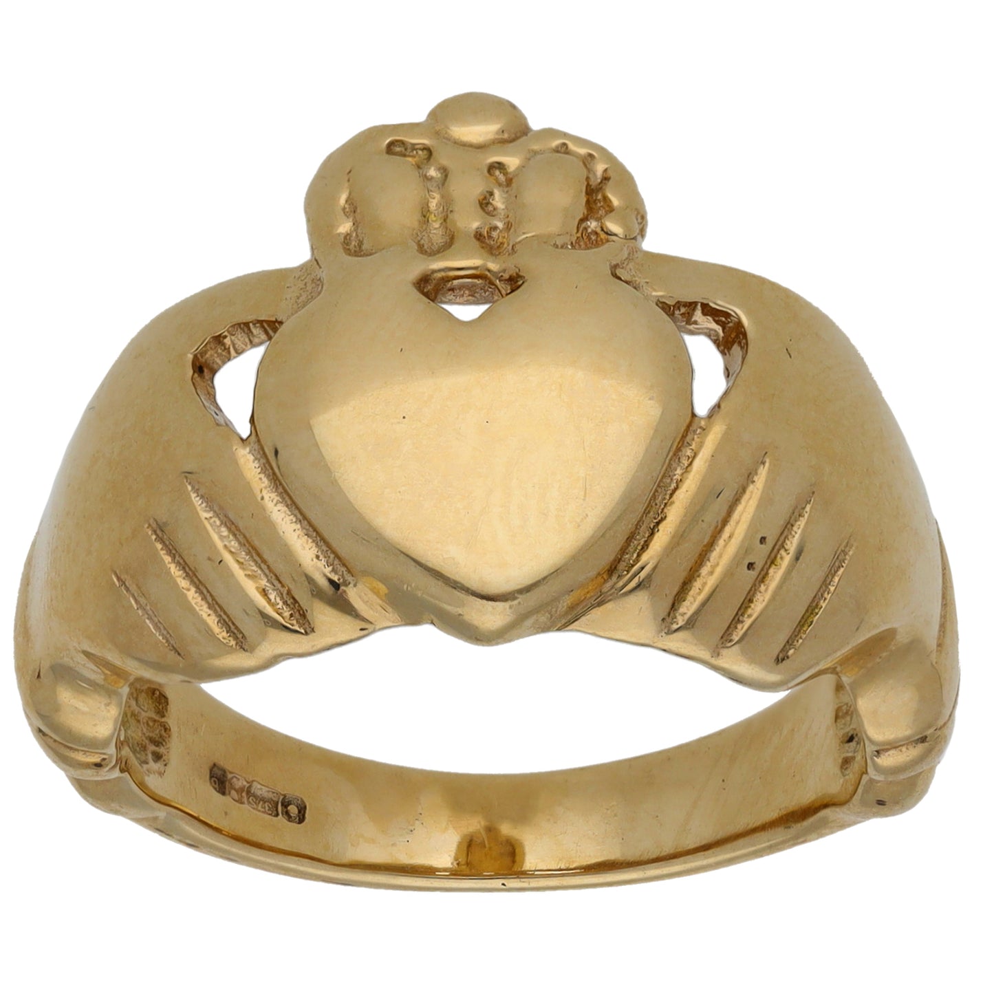 9ct Gold Claddagh Ring Size S