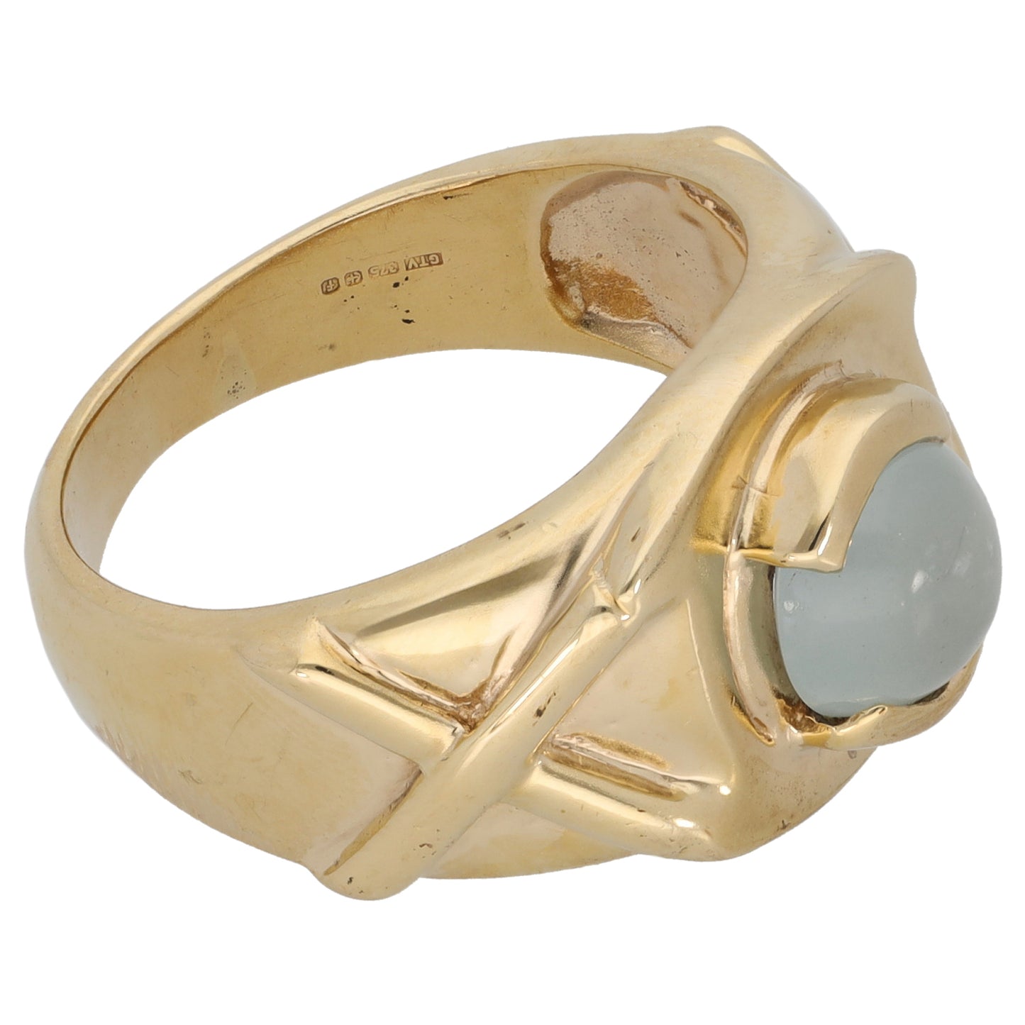 9ct Gold Feldspar Alternative Ring Size R
