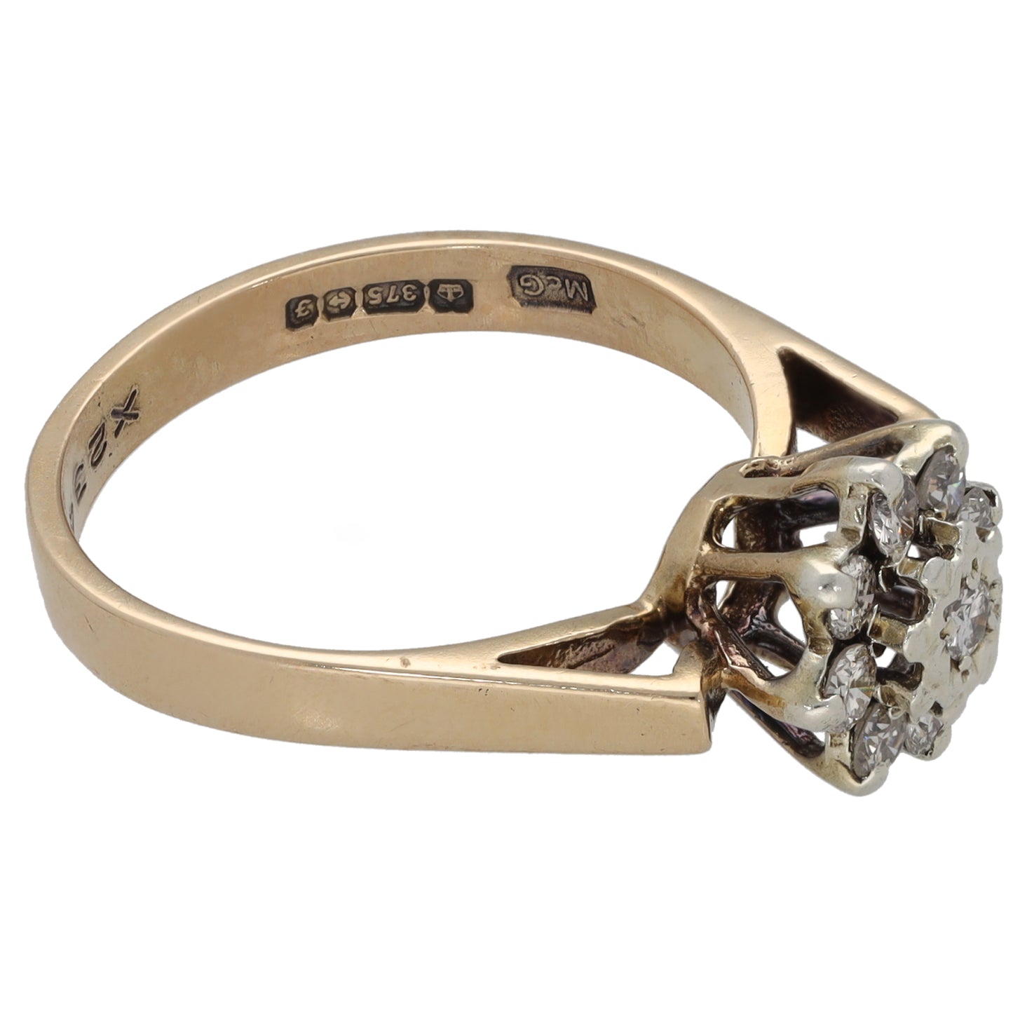 9ct Gold 0.27ct Diamond Cluster Ring Size N