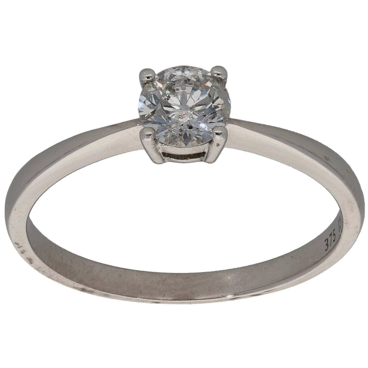 9ct White Gold 0.50ct Diamond Solitaire Ring Size P