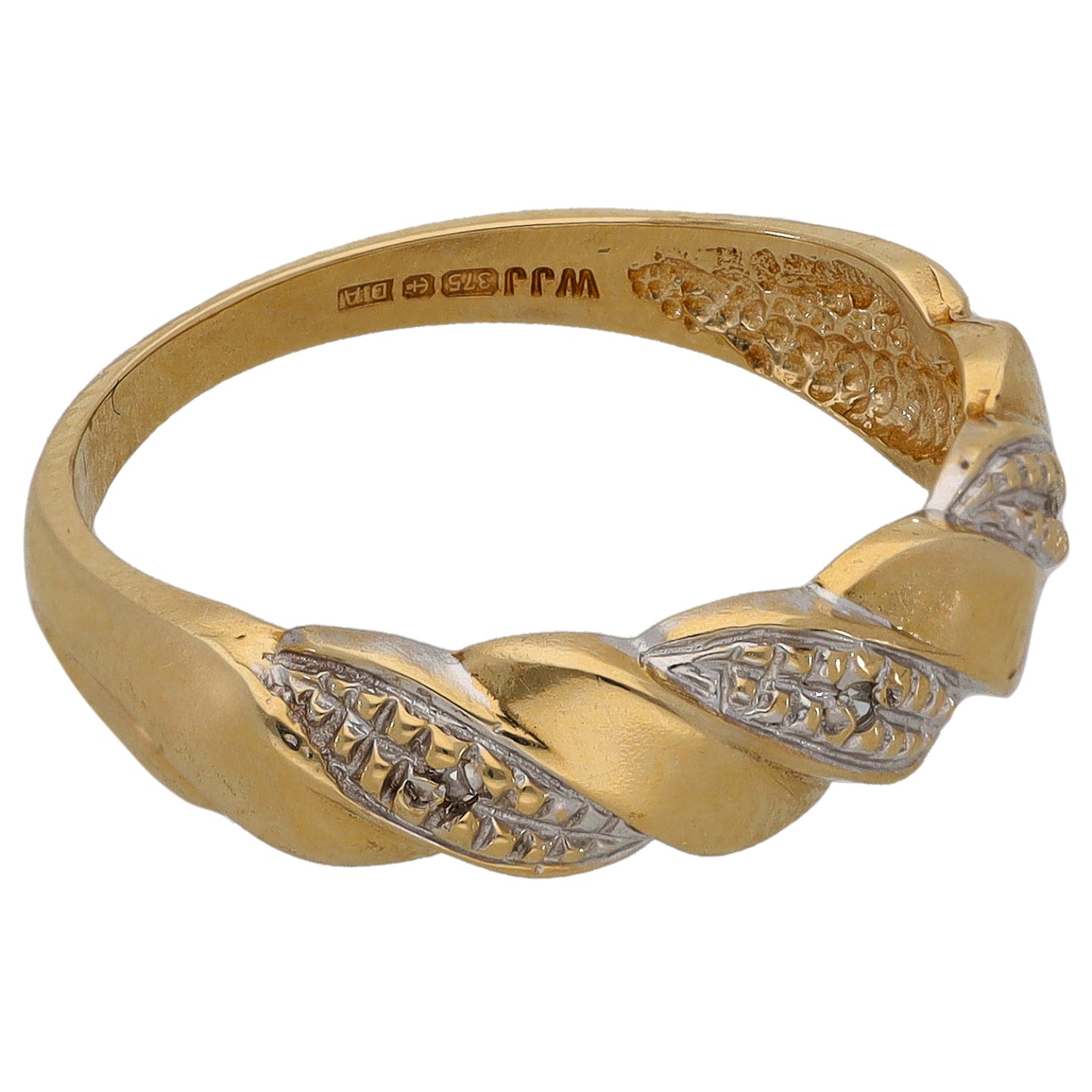 9ct Bicolour Gold 0.015ct Diamond Dress/Cocktail Ring Size M