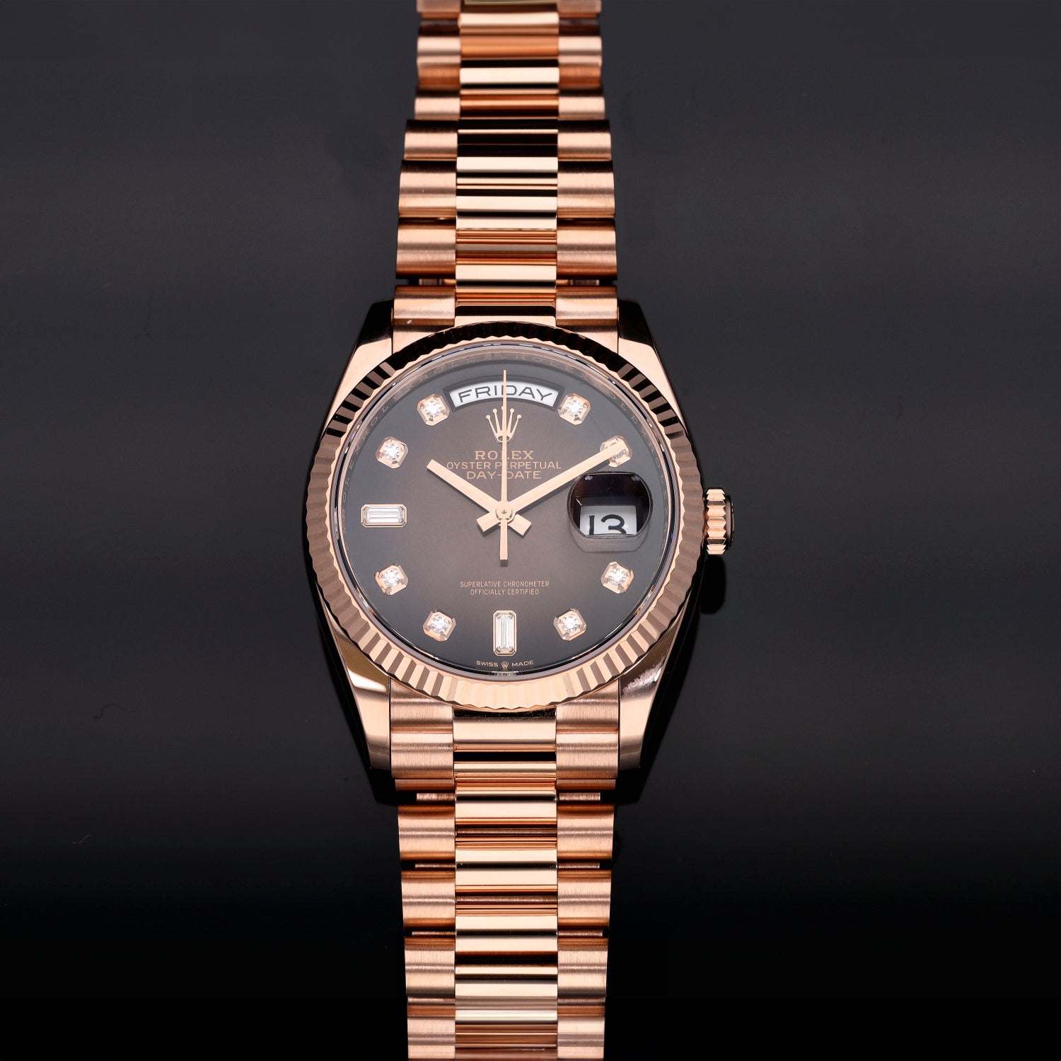 Rolex Day-Date 128235 36mm Gold Watch H&T