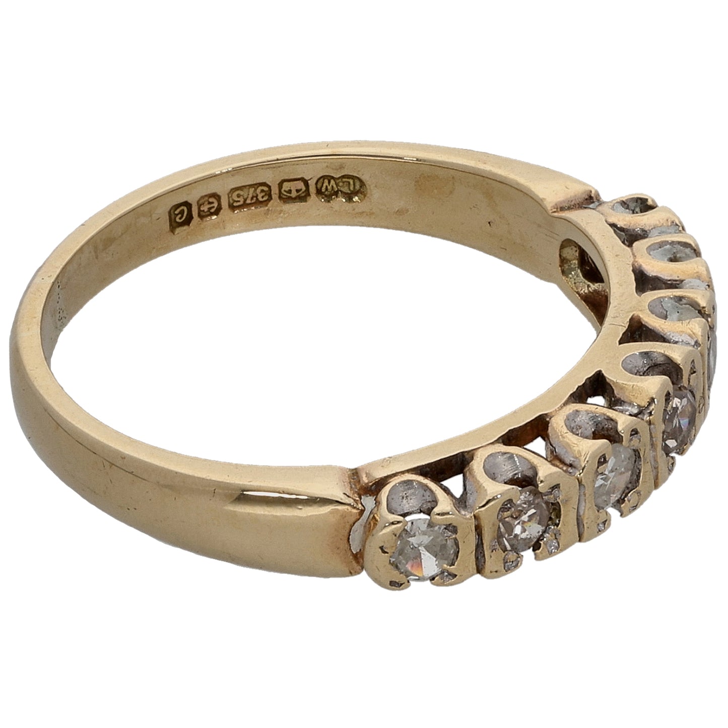 9ct Gold 0.28ct Diamond Half Eternity Ring Size N