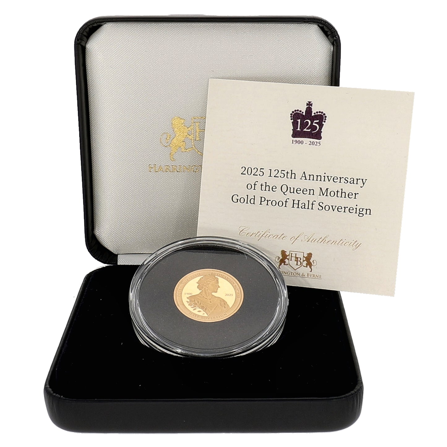 22ct Gold 125th Anniversary Of The Queen Mother Half Sovereign Coin 2025