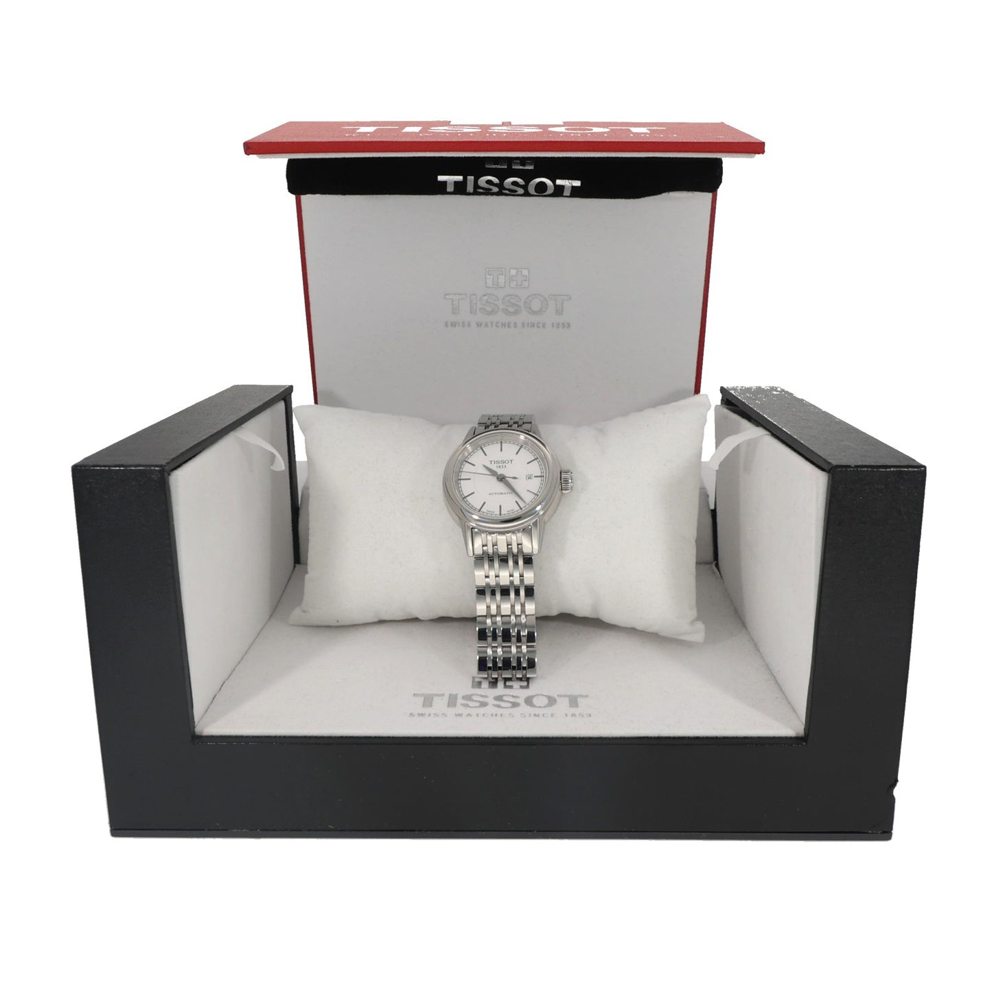 Tissot T-Classic T085207A, white dial, stainless steel, box image
