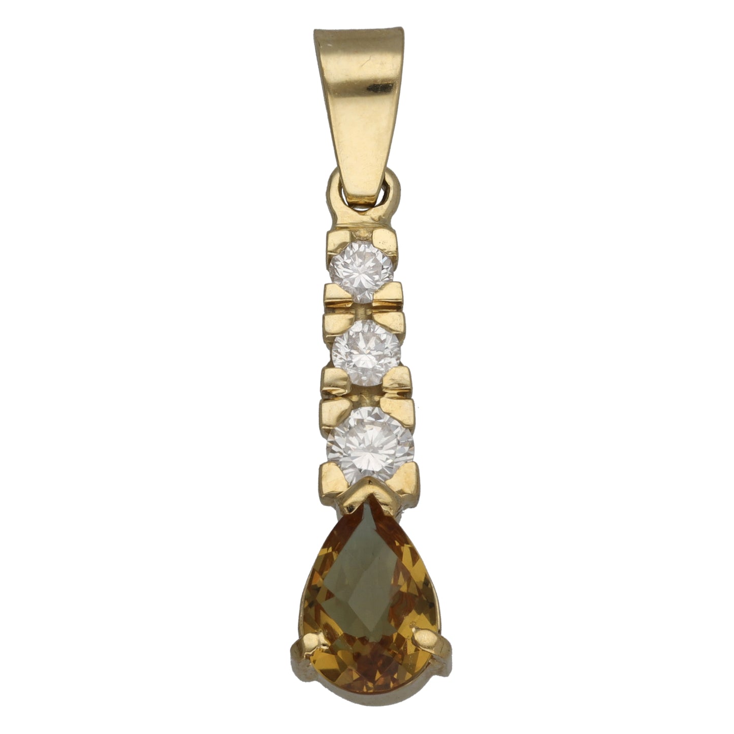 9ct Gold 0.39ct Diamond & Sphene Dress/Cocktail Pendant