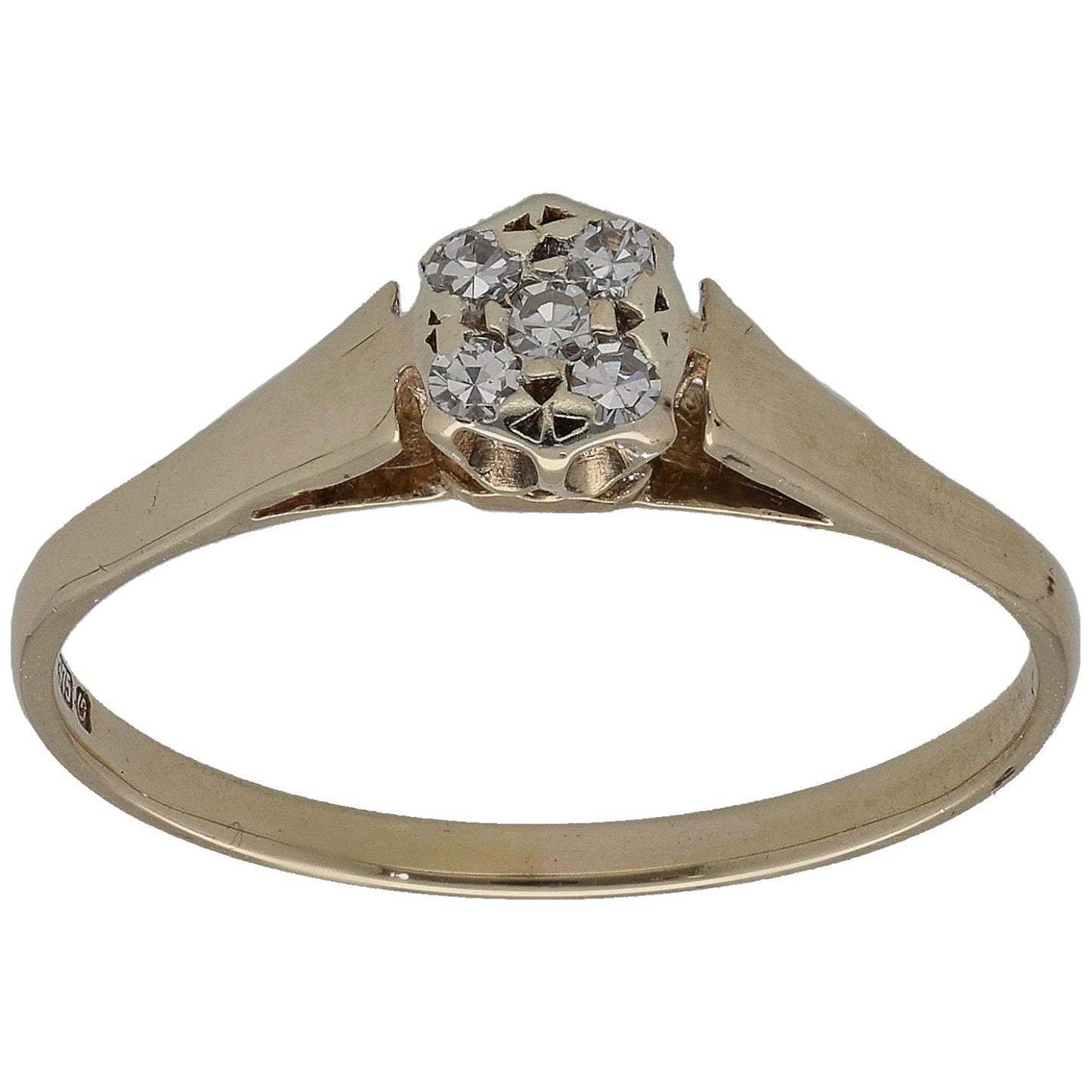 9ct Gold 0.10ct Diamond Cluster Ring Size N