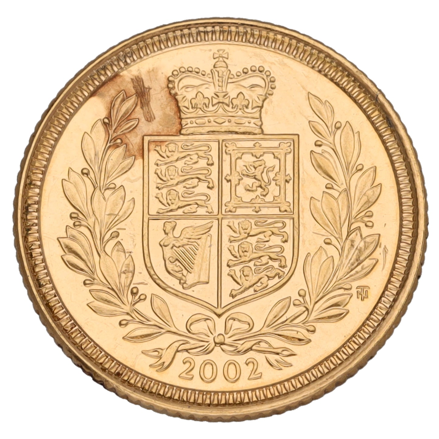 22ct Gold Queen Elizabeth II Half Sovereign Coin 2002